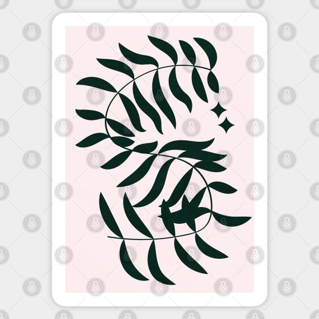 Botanical, Plant, Palm Leaf, Earth Tones, Boho, Beige Sticker by Colorable